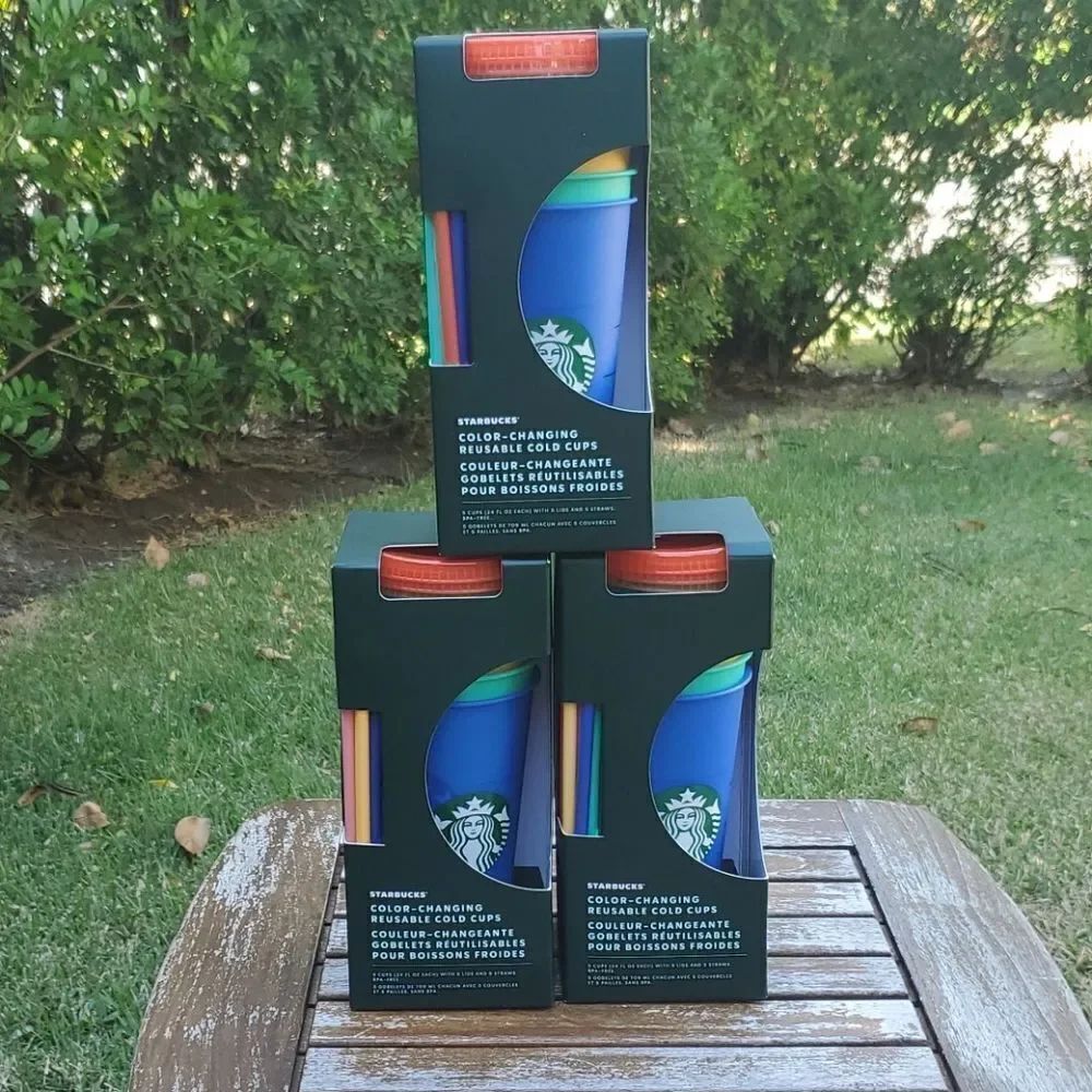 Starbucks Color Changing Cold Cups NWT Set of 3
